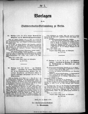 No. 5, 14. Januar 1878