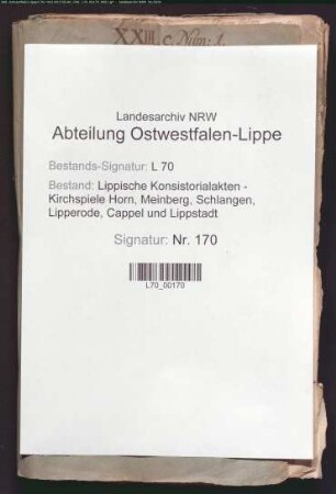 Besetzung der Küster- und Schulmeisterstelle