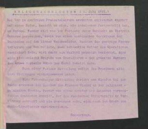 51 Kriegsnachrichten 1. Juli 1915