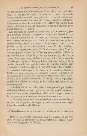 XVIII. Revision de la convention. Conférences ultérieures