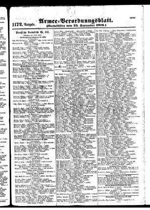 1172.Ausgabe. Samstag, 23. September 1916
