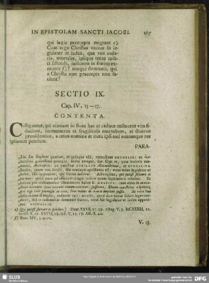 Sectio IX. Cap, IV, 13-17