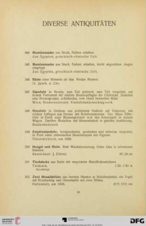 Diverse Antiquitäten (Nr. 344-369)