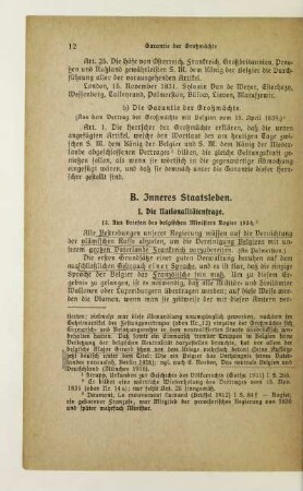 B. Inneres Staatsleben