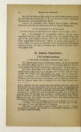 B. Inneres Staatsleben