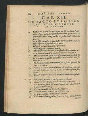 Cap. XII. De Pacto Et Contractu Inter Aegrotum Et Medicum.