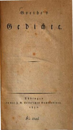 Goethe's Gedichte