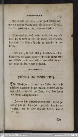 Hofnung und Verzweiflung