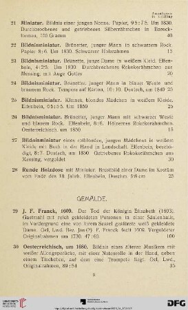 Gemälde (Nr. 29-44)