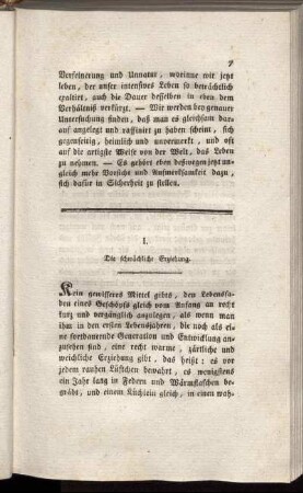 I. Die schwächliche Erziehung.