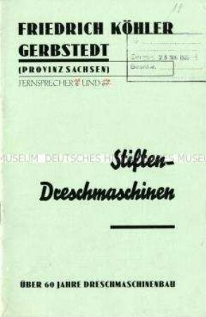 Stiftendreschmaschinen Typ "Harz, Mansfeld, Thüringia"