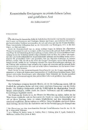 361-379 Kanonistische Erwägungen zu priesterlichem Leben und geistlichem Amt