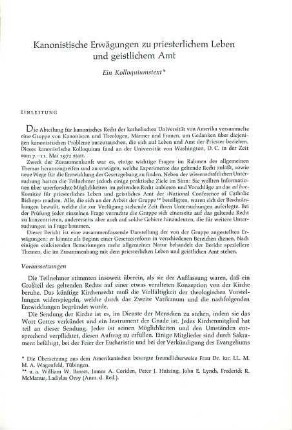 361-379 Kanonistische Erwägungen zu priesterlichem Leben und geistlichem Amt