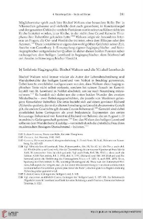 b) Entlehnte Hagiographie. Bischof Walram und die Mirakel Leonhards