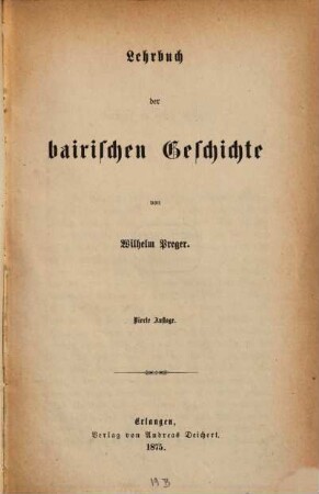 Lehrbuch der bairischen Geschichte