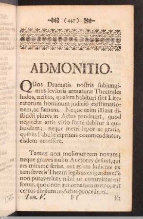Admonitio.
