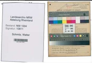 Entnazifizierung Walter Schmitz , geb. 06.12.1920 (Schlosser)