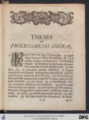Theses Ex Prolegomenis Logicae.