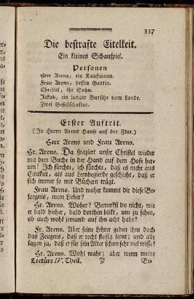Die bestrafte Eitelkeit