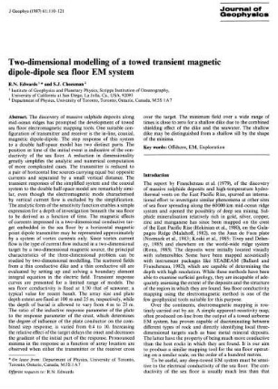 Two-dimensional modelling of a towed transient magnetic dipole-dipole sea floor EM system