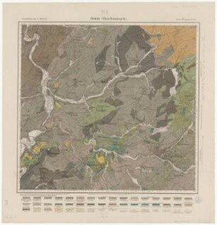 [3128 = 5339 = 123] = 24 : Greiz und Reichenbach, 1892 : [3128 = 5339 = 123] = 24 : Greiz (Reichenbach) : Gradabteilung 71 Blatt 24 / geognostisch bearb. durch K. Th. Liebe .... - 1:25 000. - Berlin , 1892. - 1 Kt. : mehrfarb. ; 47 x 45 cm