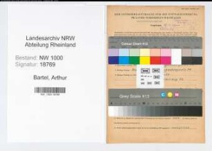Entnazifizierung Arthur Bartel, geb. 27.12.1895 (Regierungsobersekretaer)
