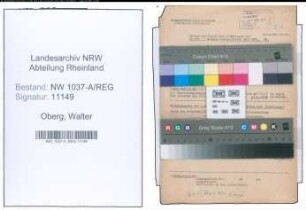 Entnazifizierung Walter Oberg , geb. 20.07.1891 ()