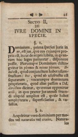 Sectio II. De Iure Dominii In Specie