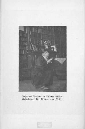 Johannes Brahms im Wiener Bibliothekszimmer Dr. Victors von Miller