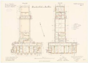 Garnisonslazarett, Paderborn Erweiterung: Grundriss Keller, Erdgeschoss 1:100