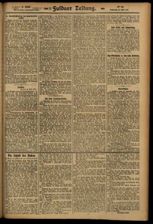 Zweite Ausgabe vom Donnerstag, den 24. April 1913.
