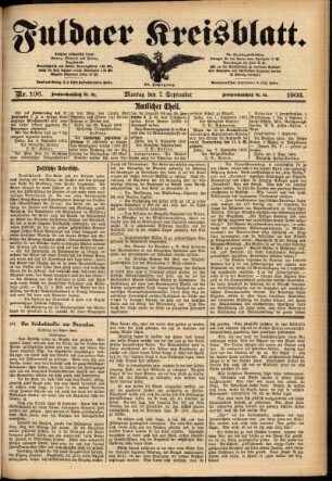 Ausgabe vom Montag, den 07. September 1903.