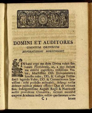 Domini Et Auditores Omnium Ordinum Honoratissimi Moestissimi !