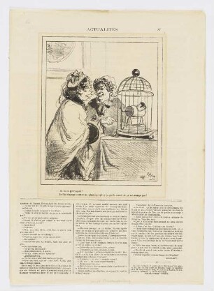 Et votre perroquet? Je l’ai changé contre un phonographe; ça parle aussi, et ça ne mange pas!, aus: "Le Charivari", Paris 1866