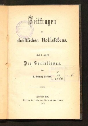 Der Socialismus