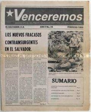 Zeitung der salvadorianischen Befreiungsfront "Farabundo Marti" - Sachkonvolut