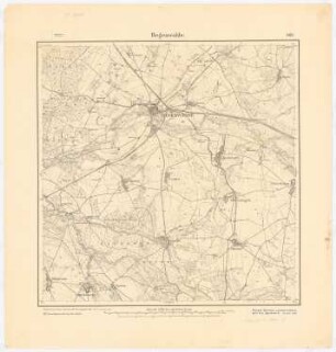 Bebauungsplan der Stadterweiterung, Regenwalde: Planungsunterlage Messtischkarte, Teilblatt 869, Karte von Regenwalde, 1:25000