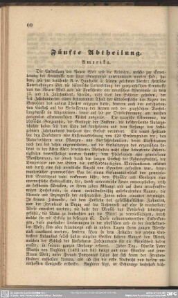 Fünfte Abtheilung. Amerika