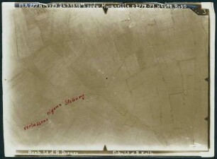 Foto einer verlassenen eigenen Stellung südwestlich von Moranville (Luftbild)