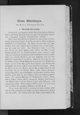 Bäuerliche Eheverträge.
