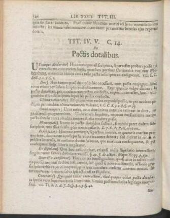 Tit. IV. V. C. 14. De Pactis dotalibus.