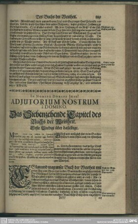 Das Siebenzehende Capitel des Buchs der Weisheit