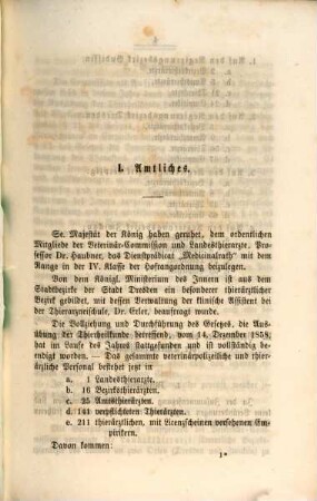 Bericht über das Veterinärwesen im Königreich Sachsen. 1859 (1860)