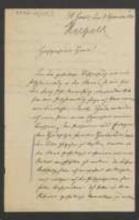 Brief von Gustav Jacob Herpell an Unbekannt