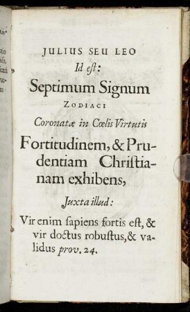 Julius Seu Leo Id est: Septimum Signum