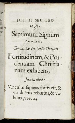 Julius Seu Leo Id est: Septimum Signum