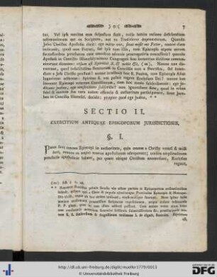 Sectio II. Exercitium Antiquae Episcoporum Jurisdictionis.
