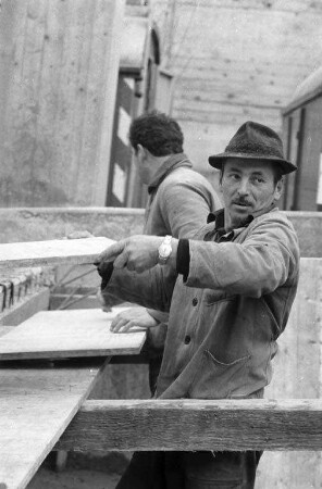 Italienische Gastarbeiter im Bauhandwerk.