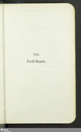III. Textil-Branche