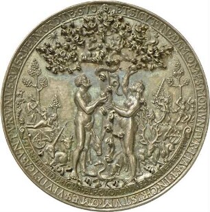 Medaille auf Sündenfall und Kreuzigung von Hans Reinhart, 1536